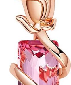 QoF | Roze Swarovski® Kristal Ketting Met Goud Roos - Ketting 43cm +5cm | Nu te koop bij 14Karaats.nl | 10001090-Necklaces/Necklets
