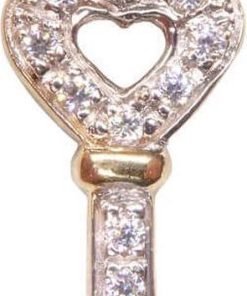 Christian | Bicolor gouden sleutel hanger | Nu te koop bij 14Karaats.nl | 10001091-Pendants
