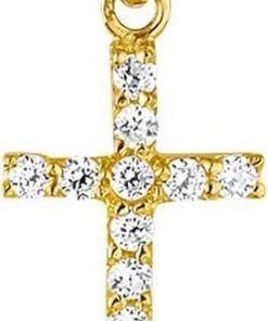 The Jewelry Collection | The Jewelry Collection Hanger Kruis Zirkonia - Goud | Nu te koop bij 14Karaats.nl | 10001091-Pendants