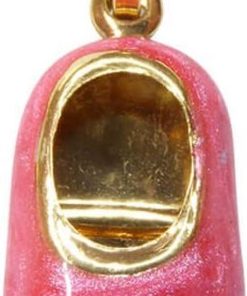 Christian | Gouden emaille meisjesschoen | Nu te koop bij 14Karaats.nl | 10001091-Pendants