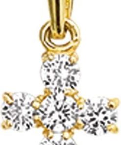The Jewelry Collection | The Jewelry Collection Hanger Kruis Zirkonia - Goud | Nu te koop bij 14Karaats.nl | 10001091-Pendants