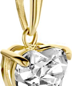New Bling | New Bling 9NBG-0213 Gouden Hangertje - Dames - Zirkonia - Hartje - 6 mm - 14 Karaat - Goud | Nu te koop bij 14Karaats.nl | 10001091-Pendants