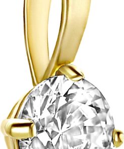 New Bling | New Bling 9NBG-0193 Gouden Hangertje - Dames - Zirkonia - 4 mm - Solitair - 4 Poot zetting - 14 Karaat - Goud | Nu te koop bij 14Karaats.nl | 10001091-Pendants