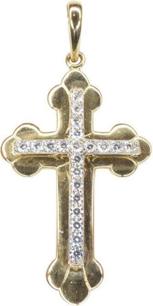 Christian | Geel gouden massieve kruis | Nu te koop bij 14Karaats.nl | 10001091-Pendants