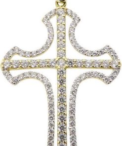 Christian | Christian geel gouden zirkonia kruis | Nu te koop bij 14Karaats.nl | 10001091-Pendants