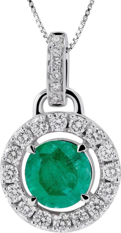 Orphelia | Orphelia HD-4213/EM - Hanger - Goud 18 kt - Diamant 0.31 ct / Smaragd 0.93 ct - 1.8 cm | Nu te koop bij 14Karaats.nl | 10001091-Pendants