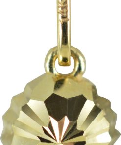 Silventi | Silventi 132400304 Gouden Hangertje - Half Bolletje - Bewerkt - 4 mm Doorsnee - 14 Karaat - Bedel - Goud | Nu te koop bij 14Karaats.nl | 10001091-Pendants