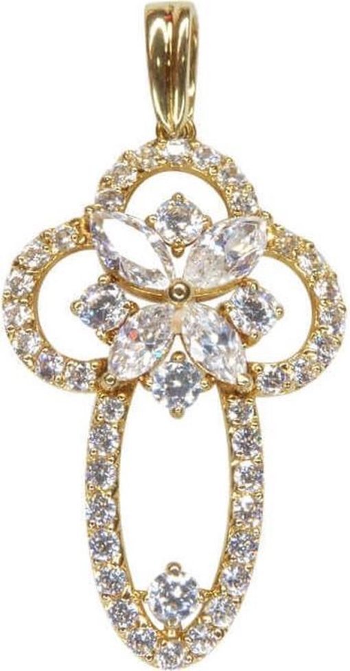 Christian | 14 karaat gouden fantasie kruis | Nu te koop bij 14Karaats.nl | 10001091-Pendants