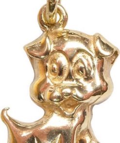 Christian | 14 karaats gouden hond hanger | Nu te koop bij 14Karaats.nl | 10001091-Pendants