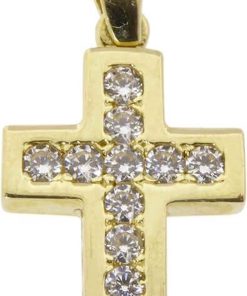 Christian | Christian gouden kruis met zirkonia | Nu te koop bij 14Karaats.nl | 10001091-Pendants