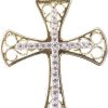 Christian | Bicolor gouden kruis met zirkonia | Nu te koop bij 14Karaats.nl | 10001091-Pendants