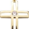 Christian | Gouden kruis met solitaire zirkonia | Nu te koop bij 14Karaats.nl | 10001091-Pendants
