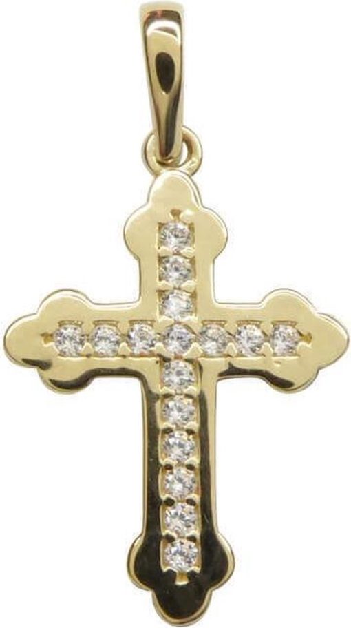 Christian | Gouden kruis hanger modern | Nu te koop bij 14Karaats.nl | 10001091-Pendants
