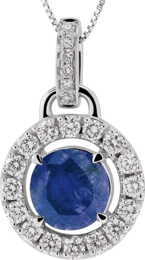 Orphelia | Orphelia HD-4213/SA - Hanger - Goud 18 kt - Diamant 0.31 ct / Saffier 0.79 ct - 1.8 cm | Nu te koop bij 14Karaats.nl | 10001091-Pendants