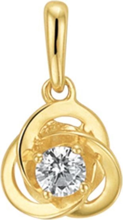 The Jewelry Collection | The Jewelry Collection Hanger Zirkonia - Goud | Nu te koop bij 14Karaats.nl | 10001091-Pendants