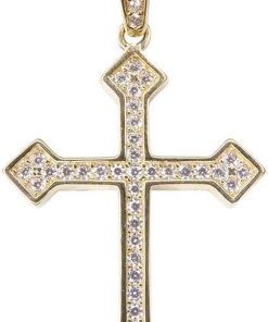 Christian | 14 karaat gouden kruis met zirkonia | Nu te koop bij 14Karaats.nl | 10001091-Pendants