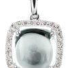 Orphelia | Orphelia HD-4200 - Hanger - 18 Karaat Witgoud - Diamant 0.16 ct / Aquamarijn 2.80 ct | Nu te koop bij 14Karaats.nl | 10001091-Pendants