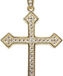 Christian | 14 karaat gouden kruis met zirkonias | Nu te koop bij 14Karaats.nl | 10001091-Pendants