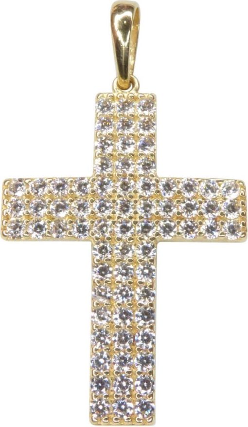 Christian | Gouden kruis met zirkonia's | Nu te koop bij 14Karaats.nl | 10001091-Pendants