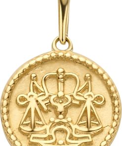New Bling | New bling 9NBG-0281 Gouden Sterrenbeeld - Weegschaal - 10 mm Doorsnee - 14 Karaat - Goud | Nu te koop bij 14Karaats.nl | 10001091-Pendants