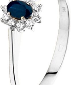SPARKLE14 | Sparkle14 Ring Saffier En Zirkonia - Goud | Nu te koop bij 14Karaats.nl | 10001092-Rings