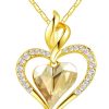 QoF | Rose Gold 14K Hart Ketting - 40cm + 5cm | Nu te koop bij 14Karaats.nl | 10001090-Necklaces/Necklets