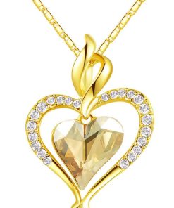 QoF | Rose Gold 14K Hart Ketting - 40cm + 5cm | Nu te koop bij 14Karaats.nl | 10001090-Necklaces/Necklets