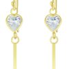 JYC | Joy|S - Zilveren classic hart oorbellen met bar (staaf) - gold plated | Nu te koop bij 14Karaats.nl | 10001087-Earrings/Body-piercing Jewellery