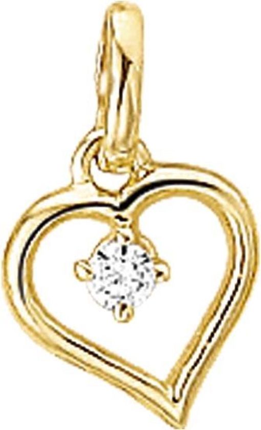 SPARKLE14 | Sparkle14 Hanger Hart Zirkonia - Goud | Nu te koop bij 14Karaats.nl | 10001091-Pendants