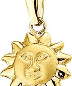 The Jewelry Collection | The Jewelry Collection Bedel Zon Poli/mat - Goud | Nu te koop bij 14Karaats.nl | 10001091-Pendants