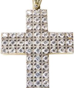 Christian | Wit en geel gouden kruis met zirkonia | Nu te koop bij 14Karaats.nl | 10001091-Pendants