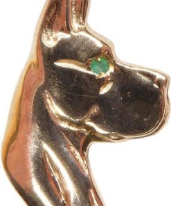 Christian | Gouden hond met smaragd | Nu te koop bij 14Karaats.nl | 10001091-Pendants