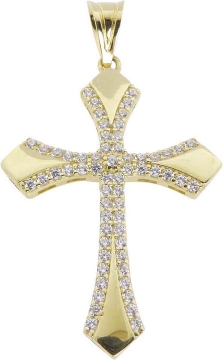 Christian | Gouden kruis met zirkonia | Koop bij 14Karaats.nl Christian | Gouden kruis met zirkonia | Nu te koop bij 14Karaats.nl | 10001091-Pendants