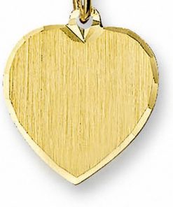 Kasius | Trendjuwelier huiscollectie 4006179 Gouden graveerplaat hartvormig | Nu te koop bij 14Karaats.nl | 10001091-Pendants