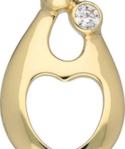 Glow | Glow familiehanger 1 kind  met zirkonia - goud 14 kt | Nu te koop bij 14Karaats.nl | 10001091-Pendants