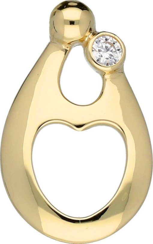 Glow | Glow familiehanger 1 kind  met zirkonia - goud 14 kt | Nu te koop bij 14Karaats.nl | 10001091-Pendants
