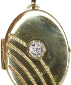 Christian | Geel gouden medallion met zirkonia | Nu te koop bij 14Karaats.nl | 10001091-Pendants