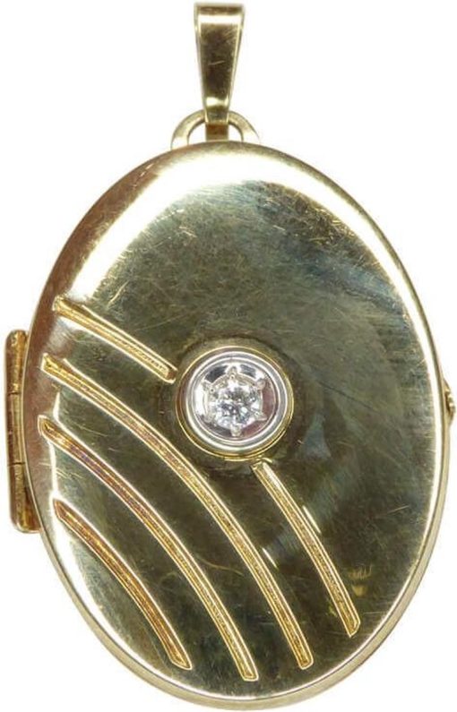 Christian | Geel gouden medallion met zirkonia | Nu te koop bij 14Karaats.nl | 10001091-Pendants