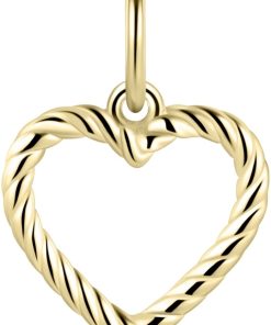Jewels Inc. | Gisser Jewels - Hanger excl. Collier - Hart Gedraaid - 14mm x 10mm - 14 Karaat Geel Goud | Nu te koop bij 14Karaats.nl | 10001091-Pendants