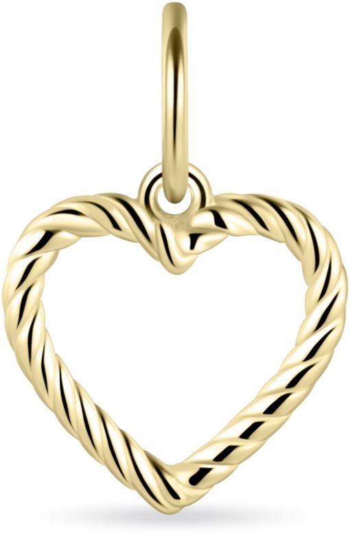 Jewels Inc. | Gisser Jewels - Hanger excl. Collier - Hart Gedraaid - 14mm x 10mm - 14 Karaat Geel Goud | Nu te koop bij 14Karaats.nl | 10001091-Pendants