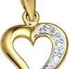 The Jewelry Collection | The Jewelry Collection Hanger Hart Diamant 0.018 Ct. - Geelgoud (14 Krt.) | Nu te koop bij 14Karaats.nl | 10001091-Pendants