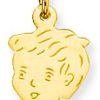 Glow | Glow kinderkopje Jongen - goud 14 kt - 11 x 10 mm | Nu te koop bij 14Karaats.nl | 10001091-Pendants