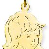 Glow | Glow kinderkopje Meisje - goud 14 kt - 15 x 15 mm | Nu te koop bij 14Karaats.nl | 10001091-Pendants