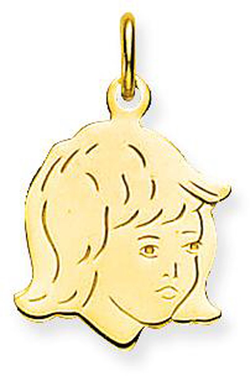 Glow | Glow kinderkopje Meisje - goud 14 kt - 15 x 15 mm | Koop bij 14Karaats.nl Glow | Glow kinderkopje Meisje - goud 14 kt - 15 x 15 mm | Nu te koop bij 14Karaats.nl | 10001091-Pendants