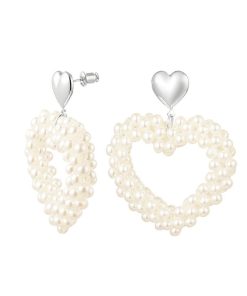 Yehwang | Oorbellen hart parels - Goud kleur Koper | Nu te koop bij 14Karaats.nl | 10001087-Earrings/Body-piercing Jewellery