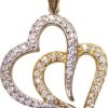 Christian | Bicolor gouden harten hangers | Nu te koop bij 14Karaats.nl | 10001091-Pendants