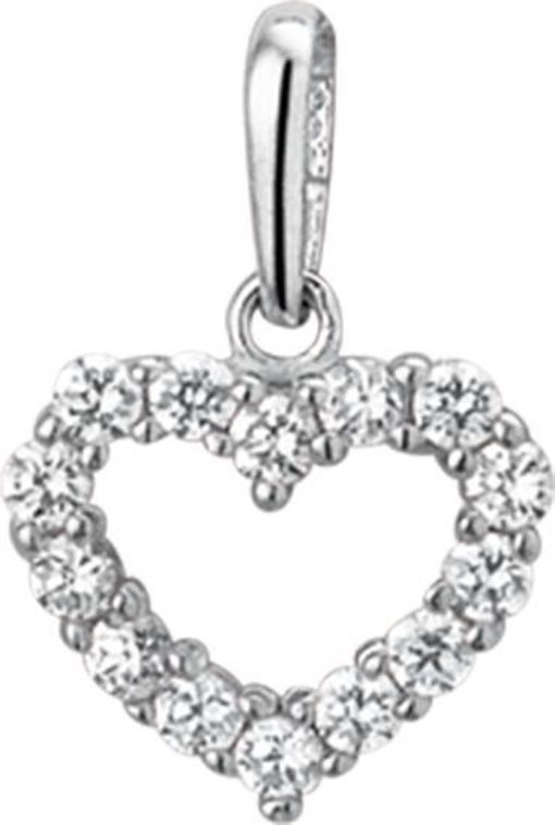 The Jewelry Collection | The Jewelry Collection Hanger Hart Zirkonia - Goud | Nu te koop bij 14Karaats.nl | 10001091-Pendants