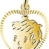 The Jewelry Collection | The Jewelry Collection Bedel Jongen Hart Gediamanteerd - Goud | Nu te koop bij 14Karaats.nl | 10001091-Pendants