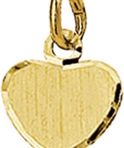Kasius | 14K Geelgouden graveerhartje mat gediamanteerd - 4018343 | Nu te koop bij 14Karaats.nl | 10001091-Pendants