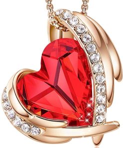 QoF | QoF Swarovski® Kristal Hart Rood – Lengte 45cm | Nu te koop bij 14Karaats.nl | 10001090-Necklaces/Necklets